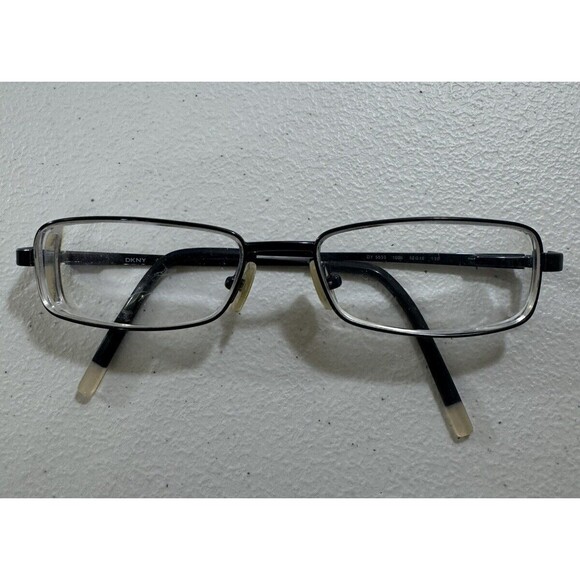 DKNY Black Metal Rectangular Eyeglasses Flexible Temples DY5533 1006 52 16 135 - Picture 2 of 5